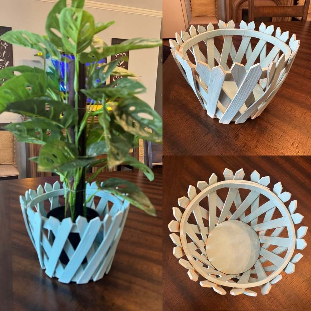 Rustic Cottagecore Wooden Planter Basket handmade grandmacore garden